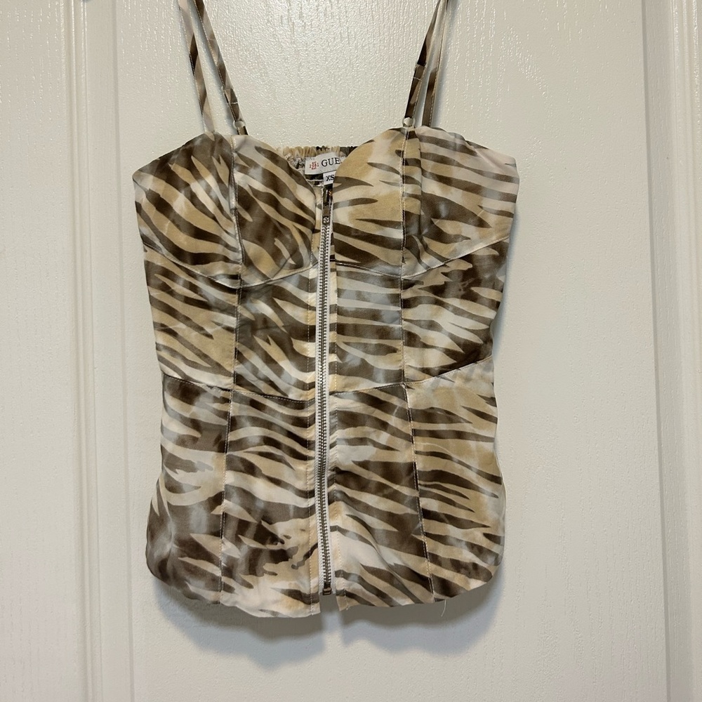 Guess Animal Print Bustier Top